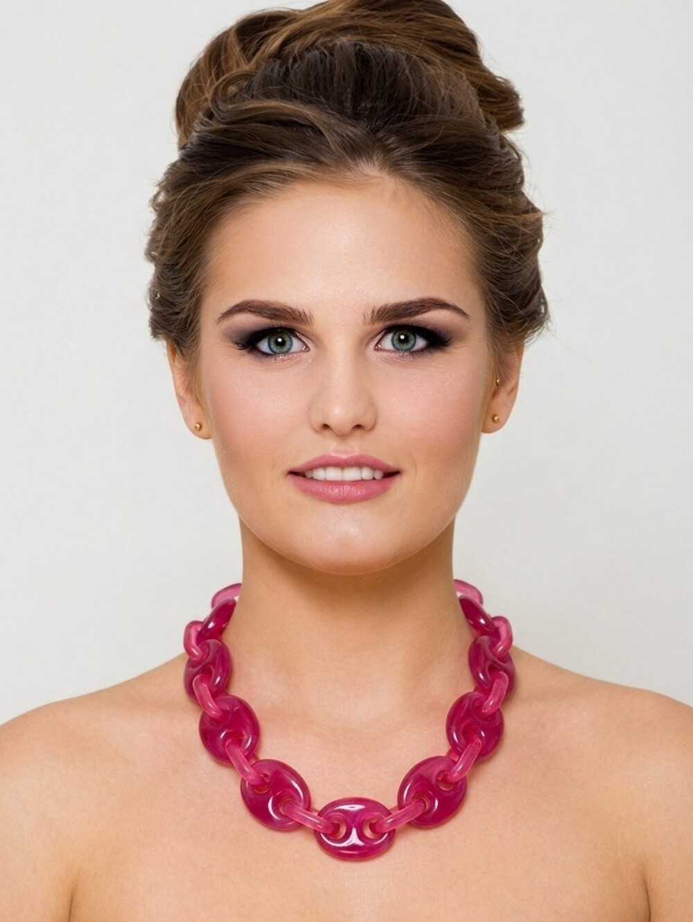 💕▪️Piper K ▪️Pink Resin 18 Inch Link Necklace - Picture 3 of 13